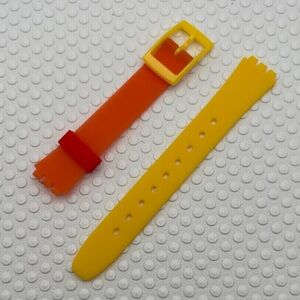 Orange Yellow Watch Band (Strap only) - fits Swatch Lady model